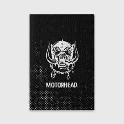 Обложка для паспорта матовая кожа Motorhead glitch на темном фоне