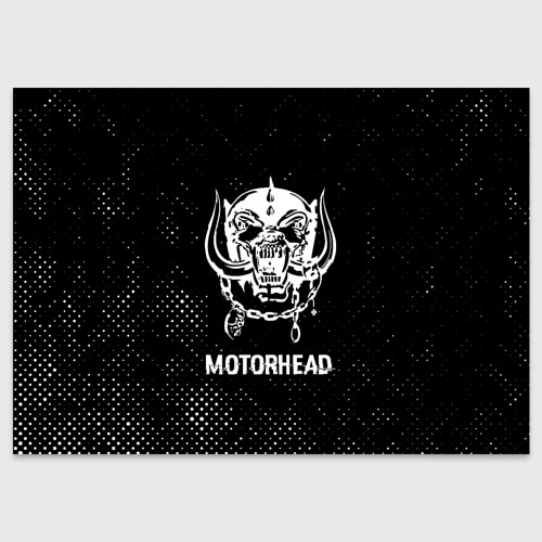 Поздравительная открытка Motorhead glitch на темном фоне, цвет белый