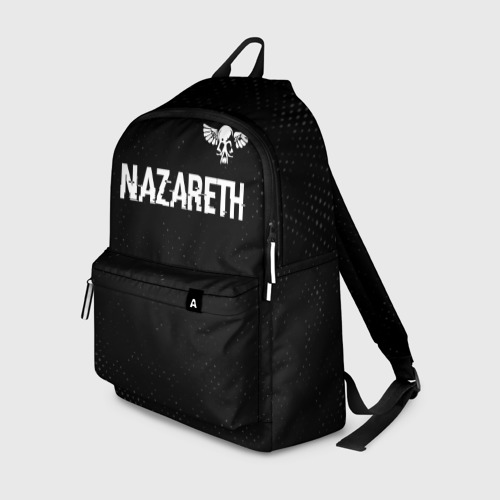 Рюкзак 3D с принтом Nazareth glitch на темном фоне: символ сверху, вид спереди #2