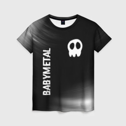 Женская футболка 3D Babymetal glitch на темном фоне: надпись, символ