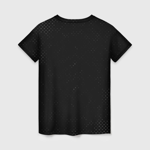 Женская футболка 3D с принтом Twenty One Pilots glitch на темном фоне, вид сзади #1
