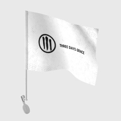 Флаг для автомобиля Three Days Grace glitch на светлом фоне: надпись и символ