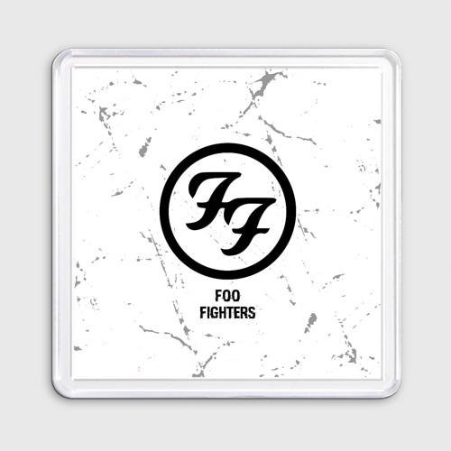 Магнит 55*55 Foo Fighters glitch на светлом фоне