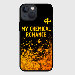 Чехол для iPhone 13 mini My Chemical Romance - gold gradient: символ сверху