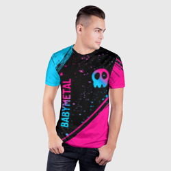 Мужская футболка 3D Slim Babymetal - neon gradient: надпись, символ - фото 2