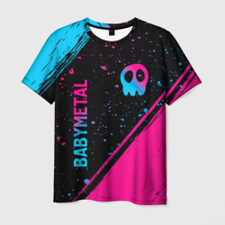Мужская футболка 3D Babymetal - neon gradient: надпись, символ