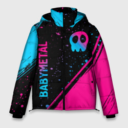 Мужская зимняя куртка 3D Babymetal - neon gradient: надпись, символ