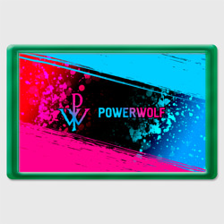 Powerwolf - neon gradient: надпись и символ – Магнит 45*70 с принтом купить