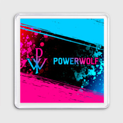 Магнит 55*55 Powerwolf - neon gradient: надпись и символ