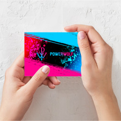 Поздравительная открытка Powerwolf - neon gradient: надпись и символ - фото 2