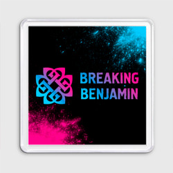 Магнит 55*55 Breaking Benjamin - neon gradient: надпись и символ