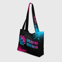 Пляжная сумка 3D Breaking Benjamin - neon gradient: надпись и символ - фото 2