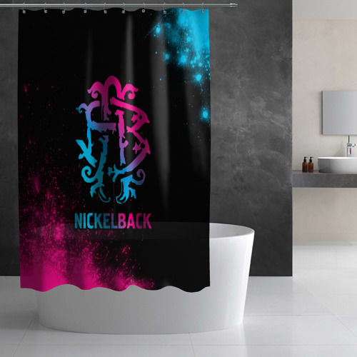 Штора 3D для ванной Nickelback - neon gradient - фото 3