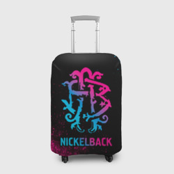 Чехол для чемодана 3D Nickelback - neon gradient