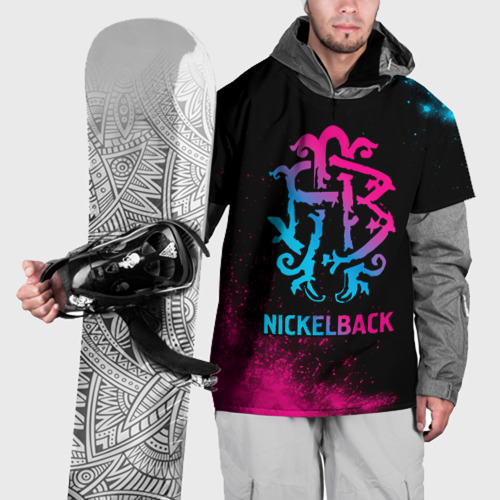 Накидка на куртку 3D Nickelback - neon gradient, цвет 3D печать