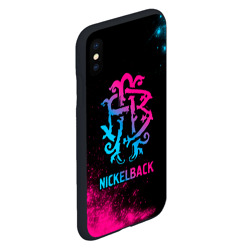 Чехол для iPhone XS Max матовый Nickelback - neon gradient - фото 2