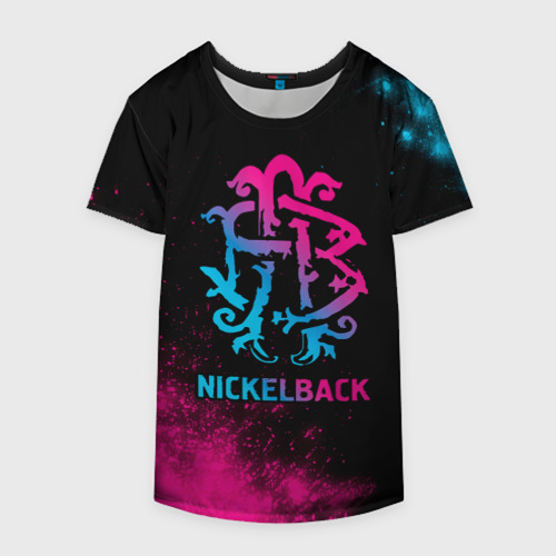 Накидка на куртку 3D Nickelback - neon gradient, цвет 3D печать - фото 4