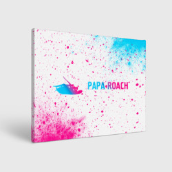 Холст прямоугольный Papa Roach neon gradient style: надпись и символ