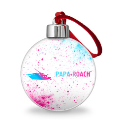 Ёлочный шар Papa Roach neon gradient style: надпись и символ