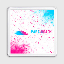 Магнит 55*55 Papa Roach neon gradient style: надпись и символ