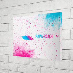 Холст прямоугольный Papa Roach neon gradient style: надпись и символ - фото 2