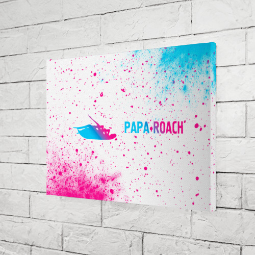 Холст прямоугольный Papa Roach neon gradient style: надпись и символ, цвет 3D печать - фото 3