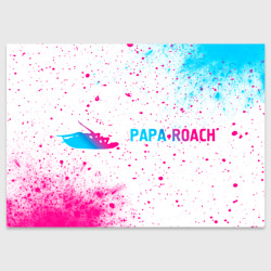 Поздравительная открытка Papa Roach neon gradient style: надпись и символ