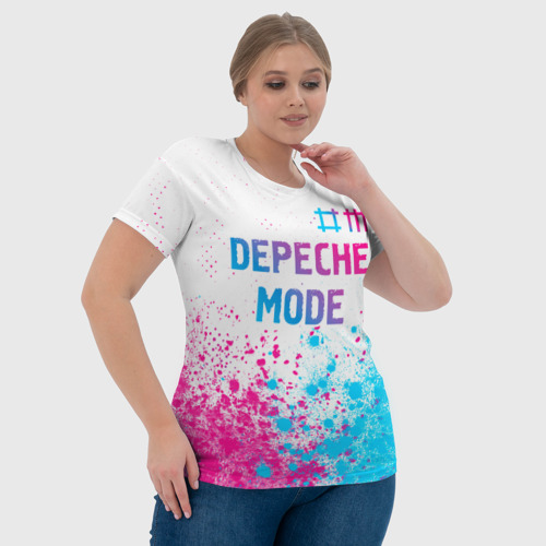 Женская футболка 3D Depeche Mode neon gradient style: символ сверху, цвет 3D печать - фото 6