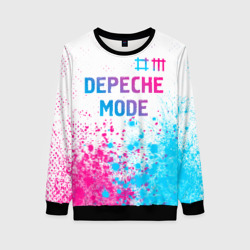 Женский свитшот 3D Depeche Mode neon gradient style: символ сверху