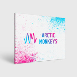 Холст прямоугольный Arctic Monkeys neon gradient style: надпись и символ