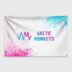 Флаг-баннер Arctic Monkeys neon gradient style: надпись и символ