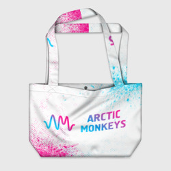 Пляжная сумка 3D Arctic Monkeys neon gradient style: надпись и символ