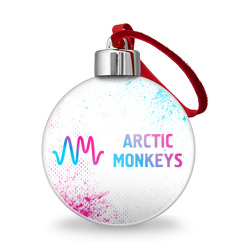 Ёлочный шар Arctic Monkeys neon gradient style: надпись и символ