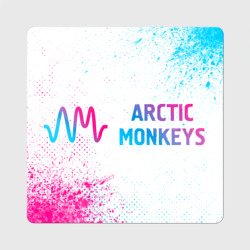 Магнит виниловый Квадрат Arctic Monkeys neon gradient style: надпись и символ