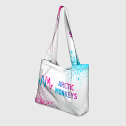 Пляжная сумка 3D Arctic Monkeys neon gradient style: надпись и символ - фото 2