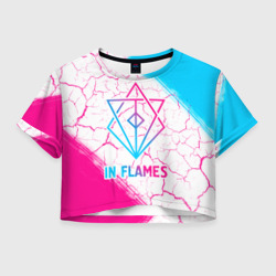 Женская футболка Crop-top 3D In Flames neon gradient style