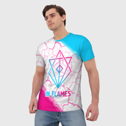 Мужская футболка 3D In Flames neon gradient style - фото 2