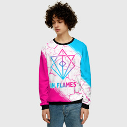 Мужской свитшот 3D In Flames neon gradient style - фото 2