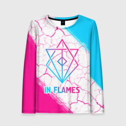 Женский лонгслив 3D In Flames neon gradient style