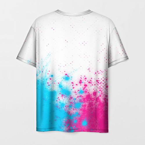 Мужская футболка 3D с принтом Placebo neon gradient style: символ сверху, вид сзади #1
