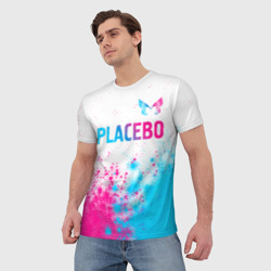 Мужская футболка 3D Placebo neon gradient style: символ сверху - фото 2