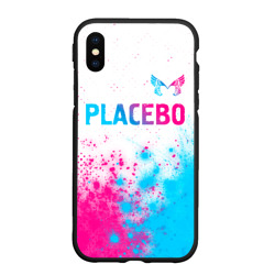 Чехол для iPhone XS Max матовый Placebo neon gradient style: символ сверху