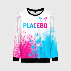 Женский свитшот 3D Placebo neon gradient style: символ сверху