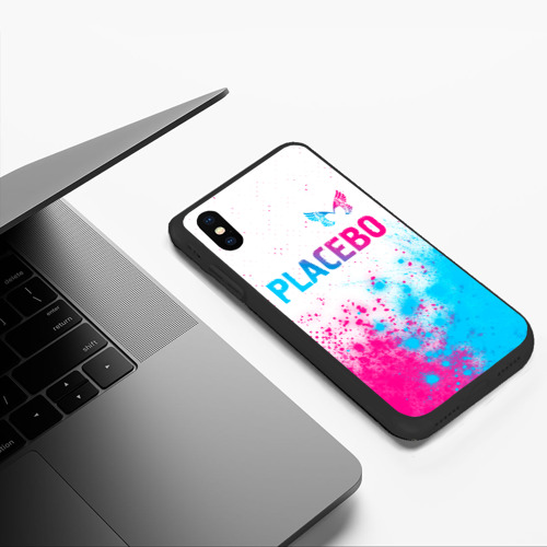 Чехол для iPhone XS Max матовый Placebo neon gradient style: символ сверху - фото 5