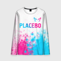 Мужской лонгслив 3D Placebo neon gradient style: символ сверху