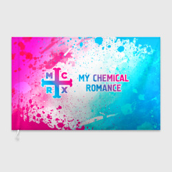 Флаг 3D My Chemical Romance neon gradient style: надпись и символ