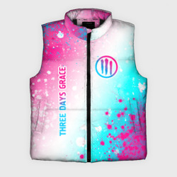 Мужской жилет утепленный 3D Three Days Grace neon gradient style: надпись, символ