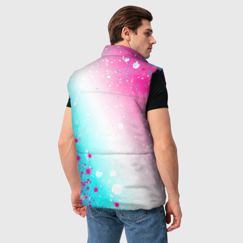 Мужской жилет утепленный 3D Three Days Grace neon gradient style: надпись, символ, цвет черный - фото 4