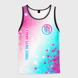 Мужская майка 3D Three Days Grace neon gradient style: надпись, символ