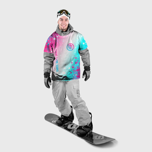 Накидка на куртку 3D Three Days Grace neon gradient style: надпись, символ, цвет 3D печать - фото 3